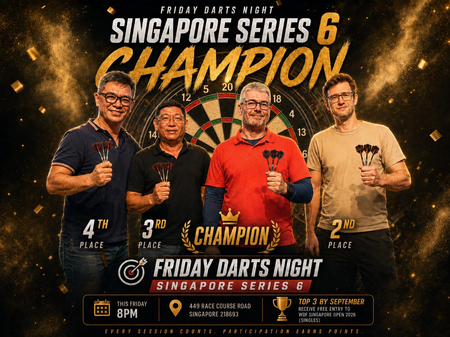 Friday Darts Night Singapore Series 6: Paul Bonnick Claims the Title